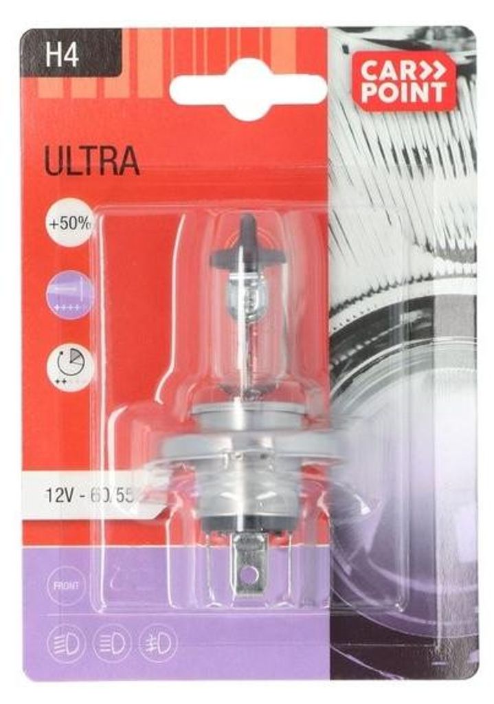 1x CARPOINT Ultrabright H4 Glühlampe Fernlicht 60/55W Produktbild 