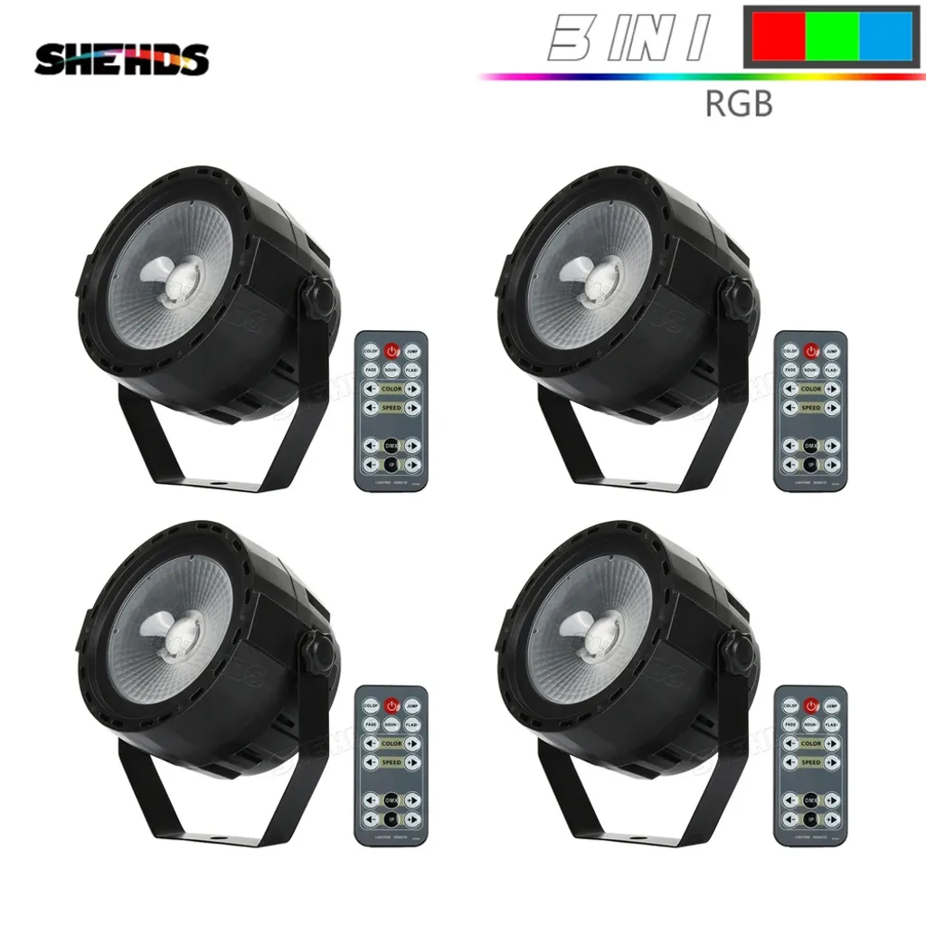 Projecteur LED Par compact avec télécommande lot de 4 prises UE