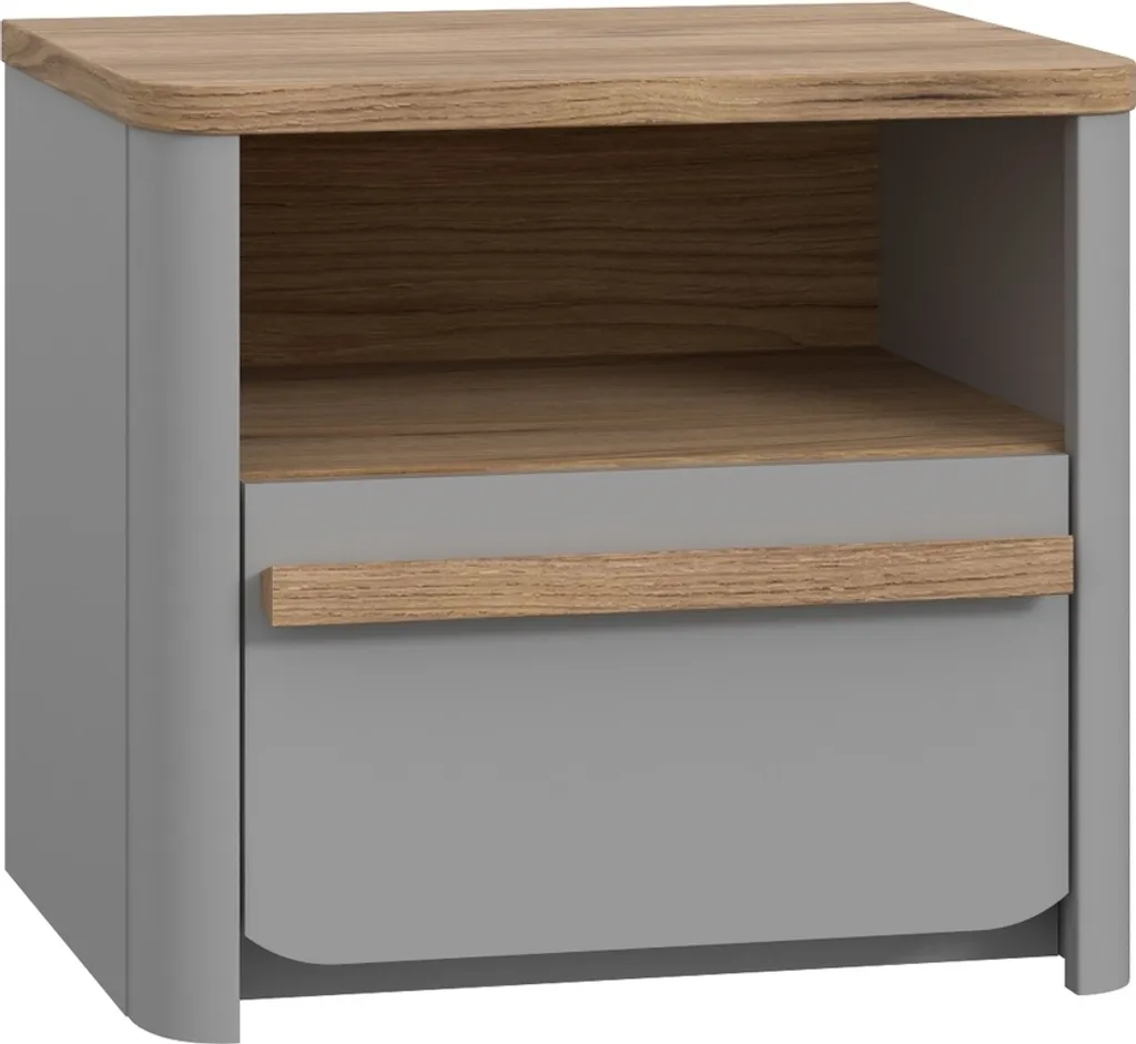 Table de Chevet SURFINIO Gris et Chêne Catania - 48,6x44,1x41,3 cm
