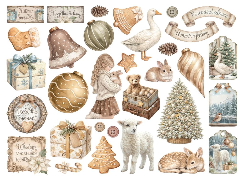 Die Cuts Scrapbooking Weiß Weihnachten, Laser-Cut Produktbild 