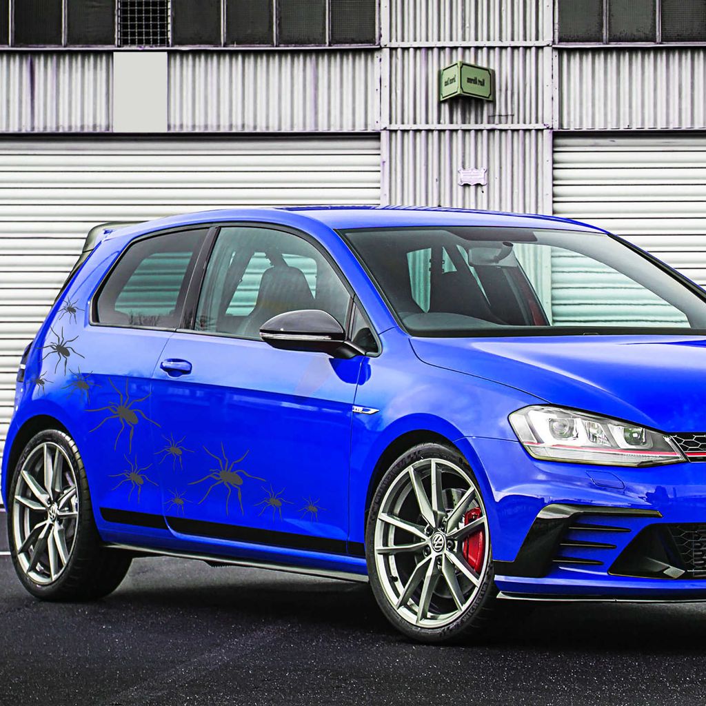Aufkleber - Autoaufkleber "14-teiliges Spinnen Set" Bogen 60cm x 36cm Graphit metallic - Tuning Carystyling Heckscheibe Auto