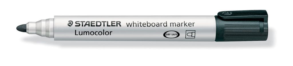A single Staedtler Lumocolor whiteboard marker is shown against a white background.