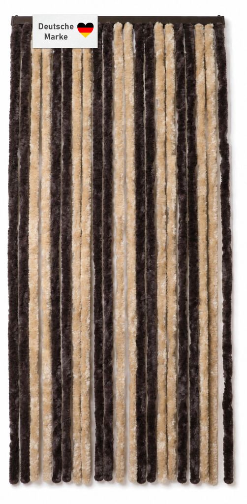 Flauschvorhang 90x200cm braun-beige, Fliegenschutz, Produktbild 