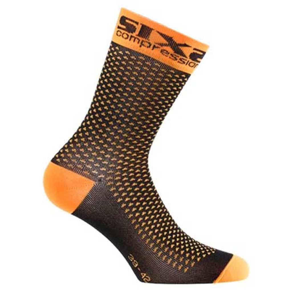 Sixs Compression Ankle Socks Orange Fluo EU 35-38