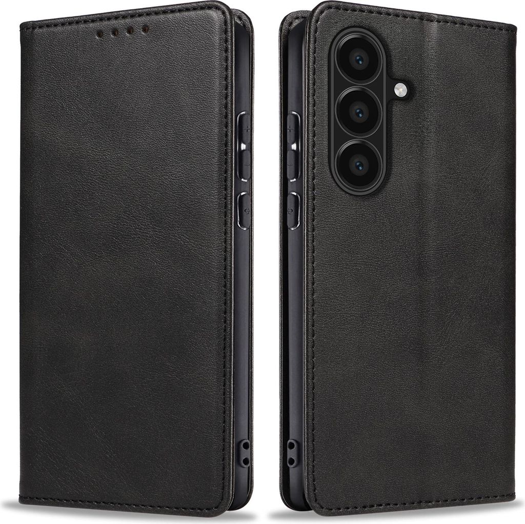 Handyhülle für Samsung Galaxy A57 5G Kunstleder Flip Cover Hülle Handytasche Case Kartenfach Farbe: Schwarz