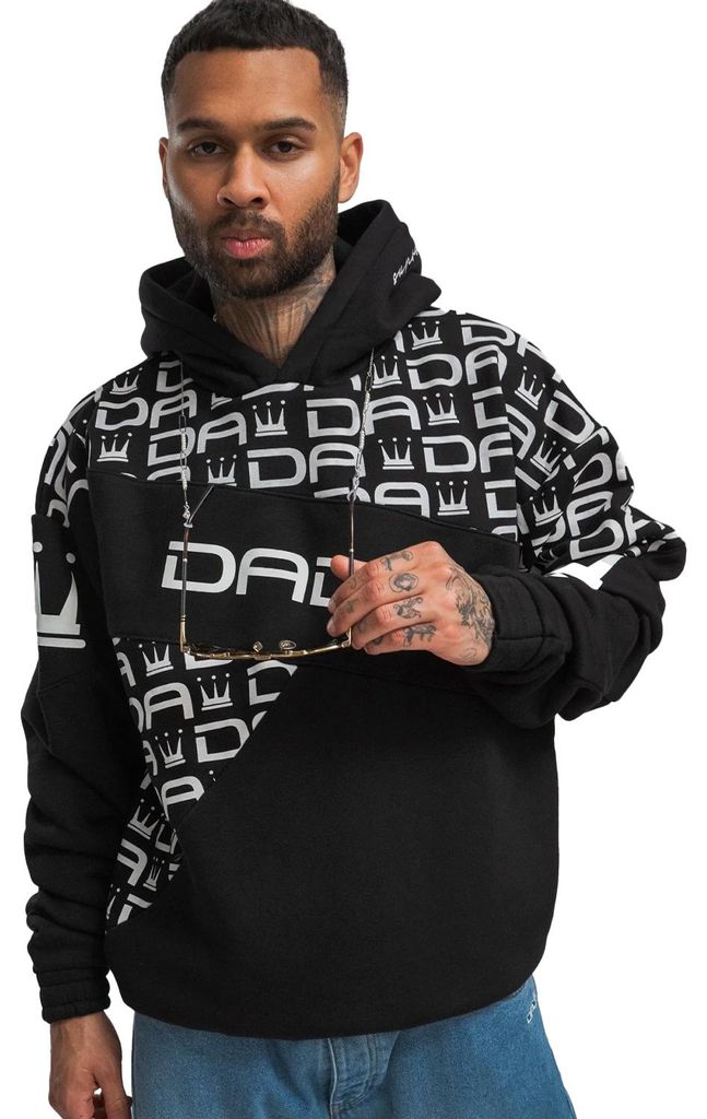 DADA Supreme Oversize Hoodie mit Allover Logo Druck und Produktbild 