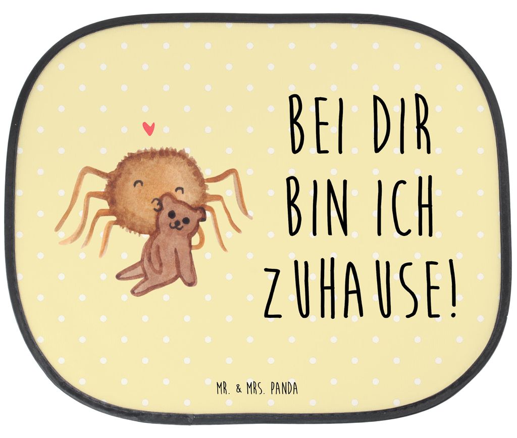 Mr. & Mrs. Panda blendschutz auto Spinne Agathe Teddy - Gelb Pastell - Geschenk, Dankeschön, Sonnenschutz Fenster, Scheibenschutz, Liebesbeweis, F...