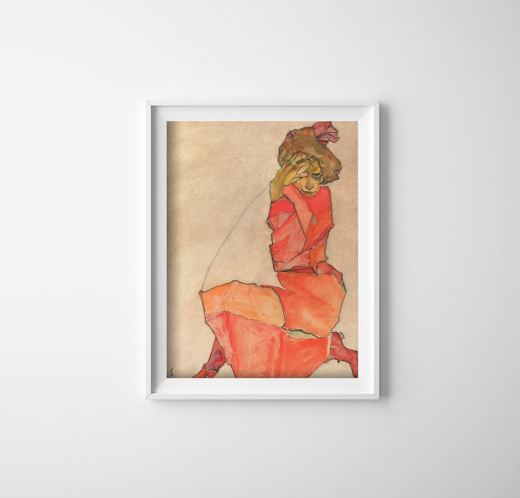 Poster - Canvas - Leinwand - 29,7 cm x 42 cm - Frau in einem Kleid