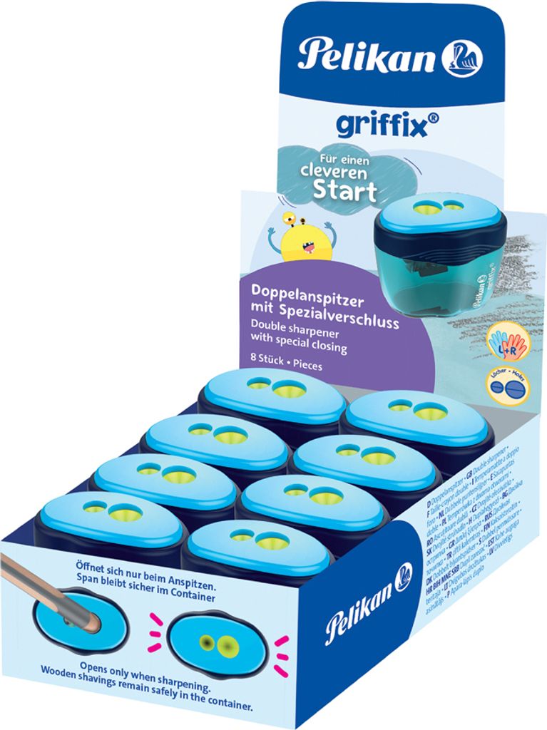 Pelikan griffix Doppel-Spitzdose im Display 8 Spitzdosen