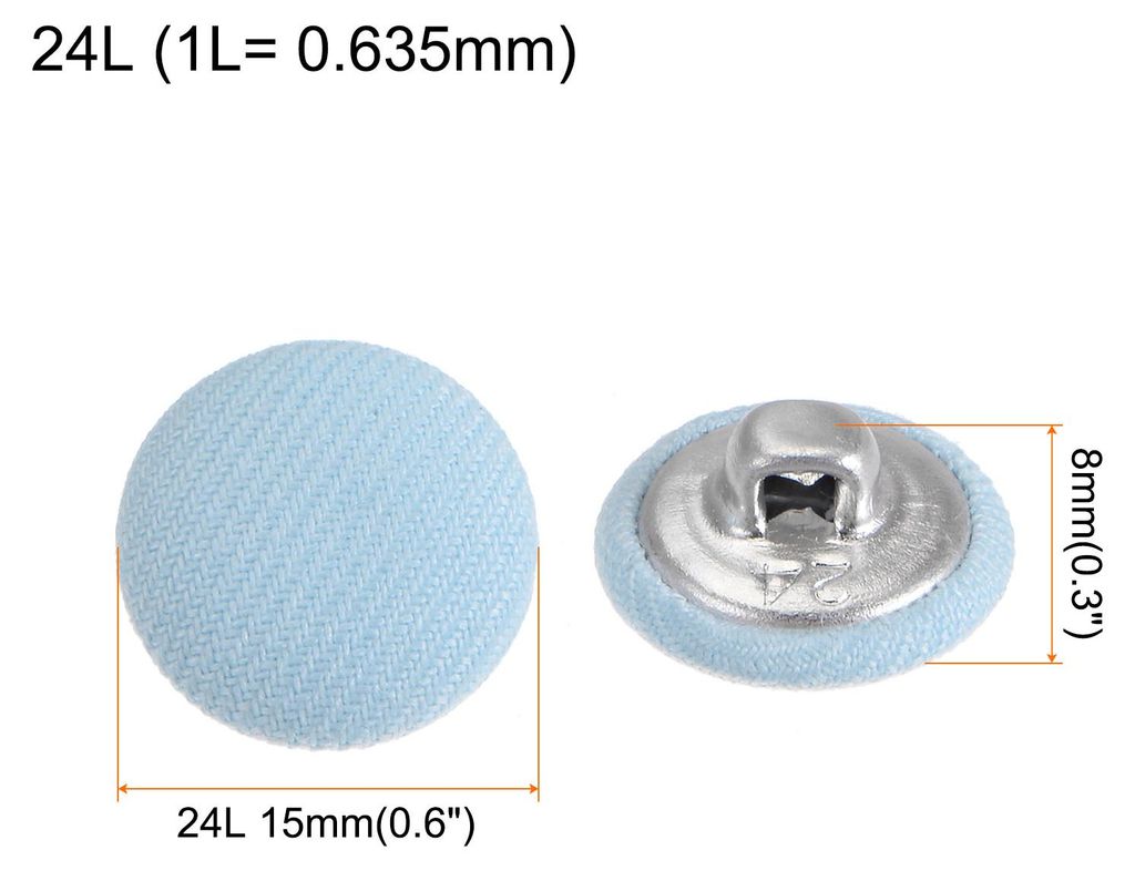 20 Stš¹ck 15 mm Kn?pfe Blau mit Stoffš¹berzug Vintage Stoffkn?pfe Bezogen N?hkn?pfe Runde Retro Bastelkn?pfe Metallschaft fš¹r Mantel Strickj...