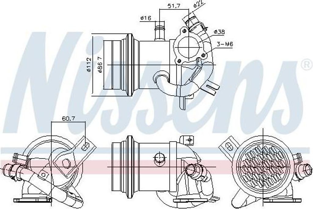 NISSENS 989424 AGR Kühler für VW Polo Schrägheck (6R1, 6C1) Abgasrückführung