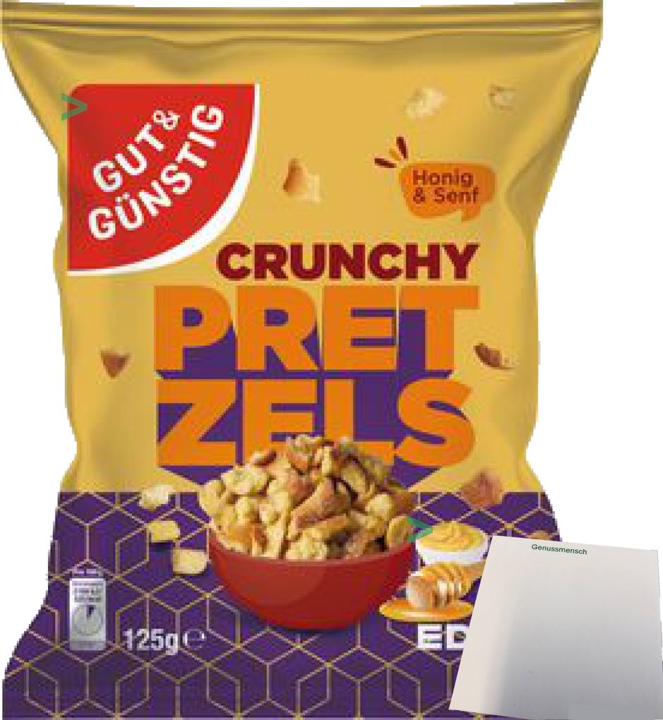 G&G Crunchy Pretzel Honig Senf (125g Packung) + usy Block