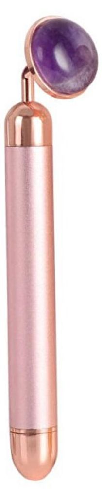 (Jade Roller Massager Electric Pink Handle and Amethyst Jade)