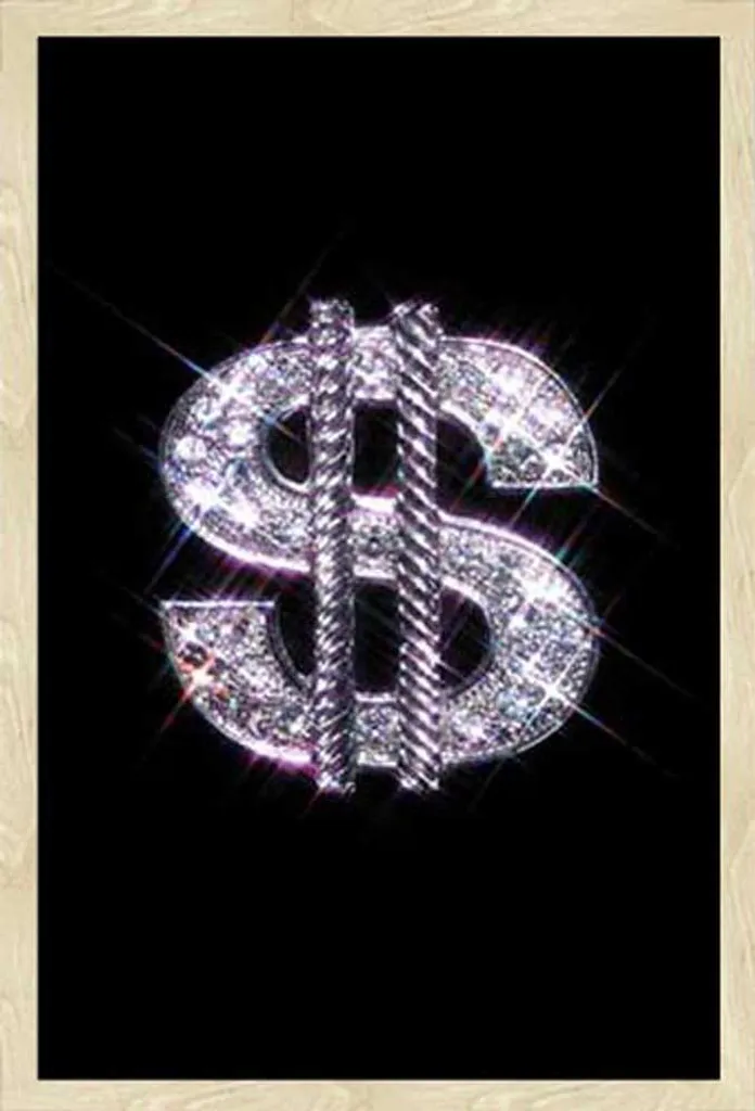 Poster Professionale Bling Dollaro Cornice Shinsuke Rovere Vetro Acrilico