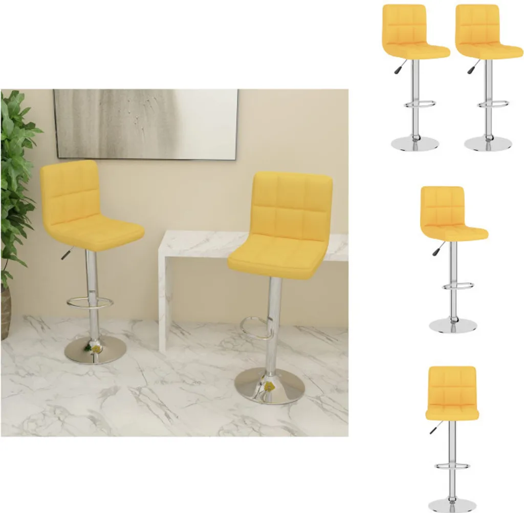 vidaXL Set 2 Sgabelli da Bar Moderni Giallo Senape - Tessuto Chic