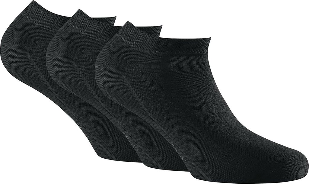 Rohner Basic Uni Sneaker Socken, 3er Pack - Invisible Sneakers Schwarz 35-38 (2.5-5 UK)