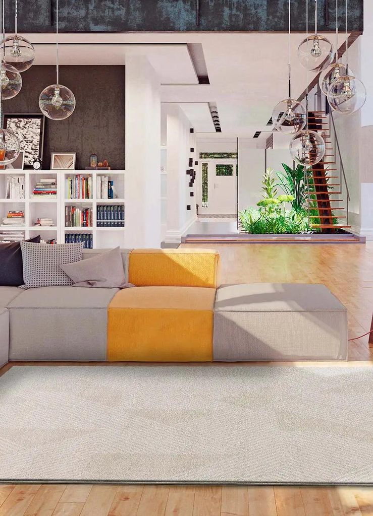 ATTICGO Kurzflorteppich HL-GEOMETRIC Abstrakt in Creme, 200x300 cm