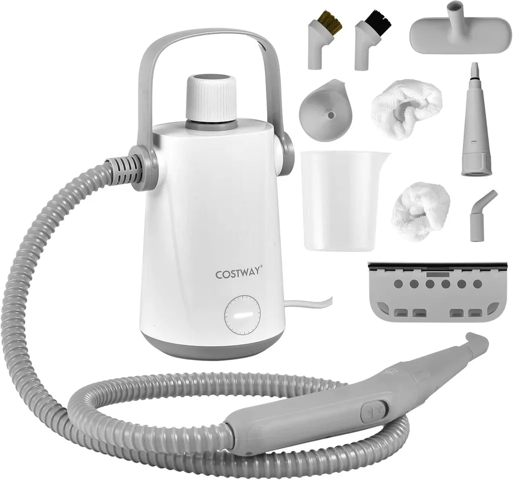Nettoyeur Vapeur 3 Bar avec Tuyau 116cm et 10 Embouts de Nettoyage