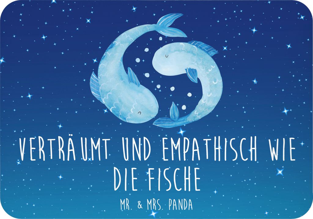 Mr. & Mrs. Panda magnet Sternzeichen Fische - Sternenhimmel Blau - Geschenk, rechteckmagnet, haftmagnet, Pinnwandmagnet, Sternbild, Fisch, Geburtst...