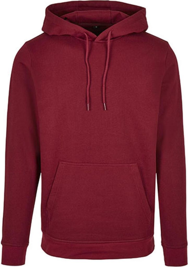 Build Your Brand Basic BB001 | Basic Hoody Herren Kängurutasche - Farbe: Burgundy - Größe: 5XL
