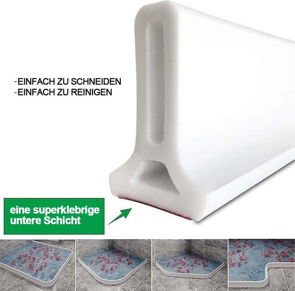 2M Schwallschutzleiste Selbstklebend - Wasserdichte Dichtung Für Dusche & Waschbecken