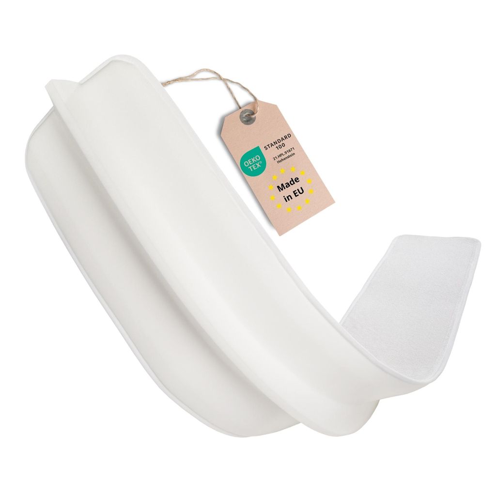 A white bed bridge product is shown on a white background with a tag attached.