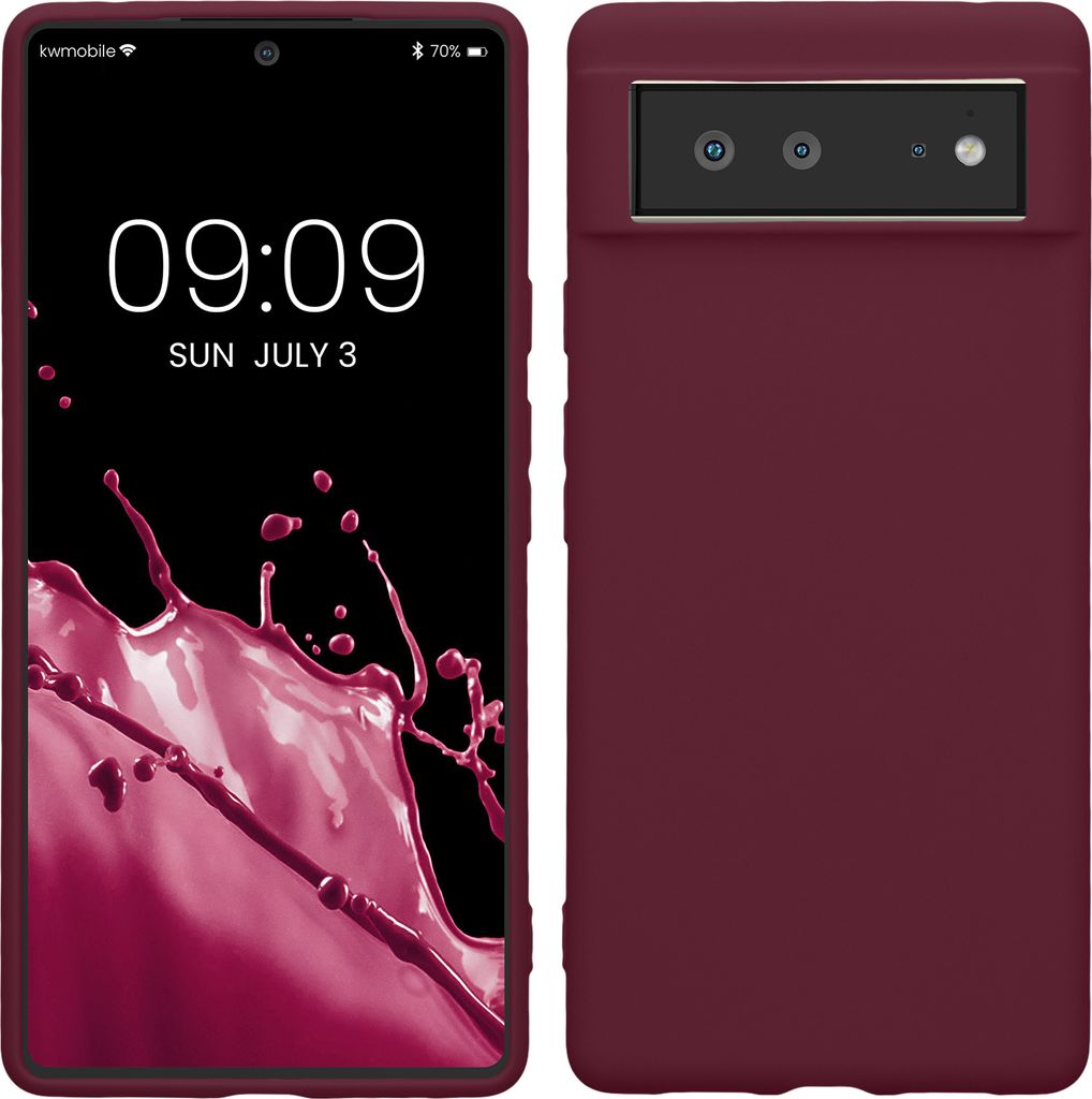 kwmobile Hülle kompatibel mit Google Pixel 6 Hülle - weiches TPU Silikon Case - Cover geeignet für kabelloses Laden - Magenta Lila