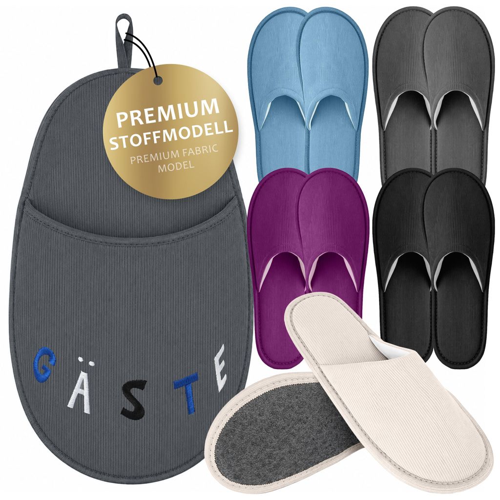 ONVAYA® Premium Gästehausschuhe Set “Gäste” | Waschbare Produktbild 