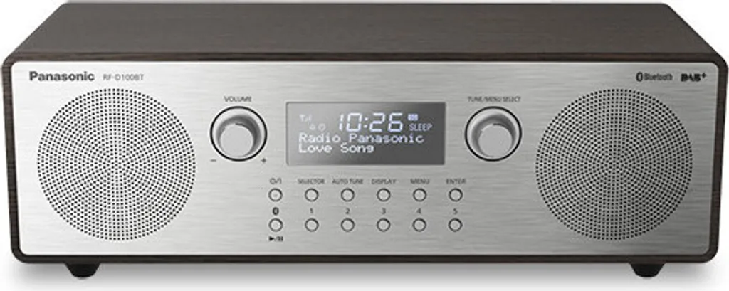 Radio Panasonic RF-D100BT DAB+ et FM Bluetooth avec Finition Bois Brun