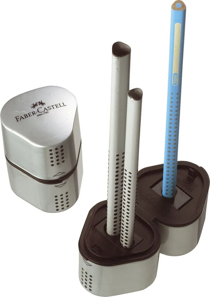 Temperino Faber-Castell Dreifachspitzdose Grip 2001 - Tre Fori Argento