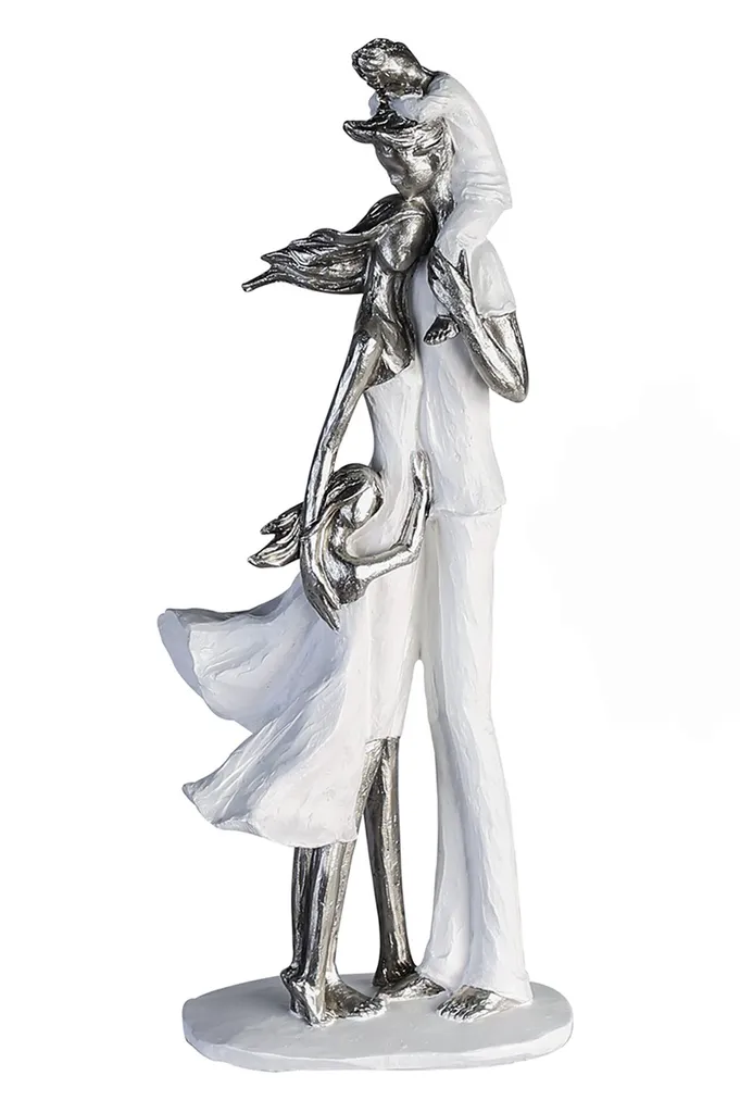 Casablanca Statua Famiglia 37cm Bianca Moderna | Arredo Minimalista - 1