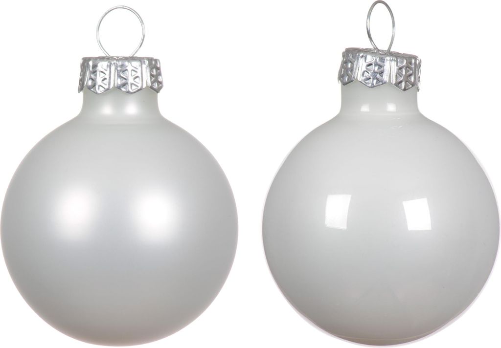 Baubles natalizi in vetro 3,5 cm 16 pezzi - bianco inverno Immagine del prodotto 