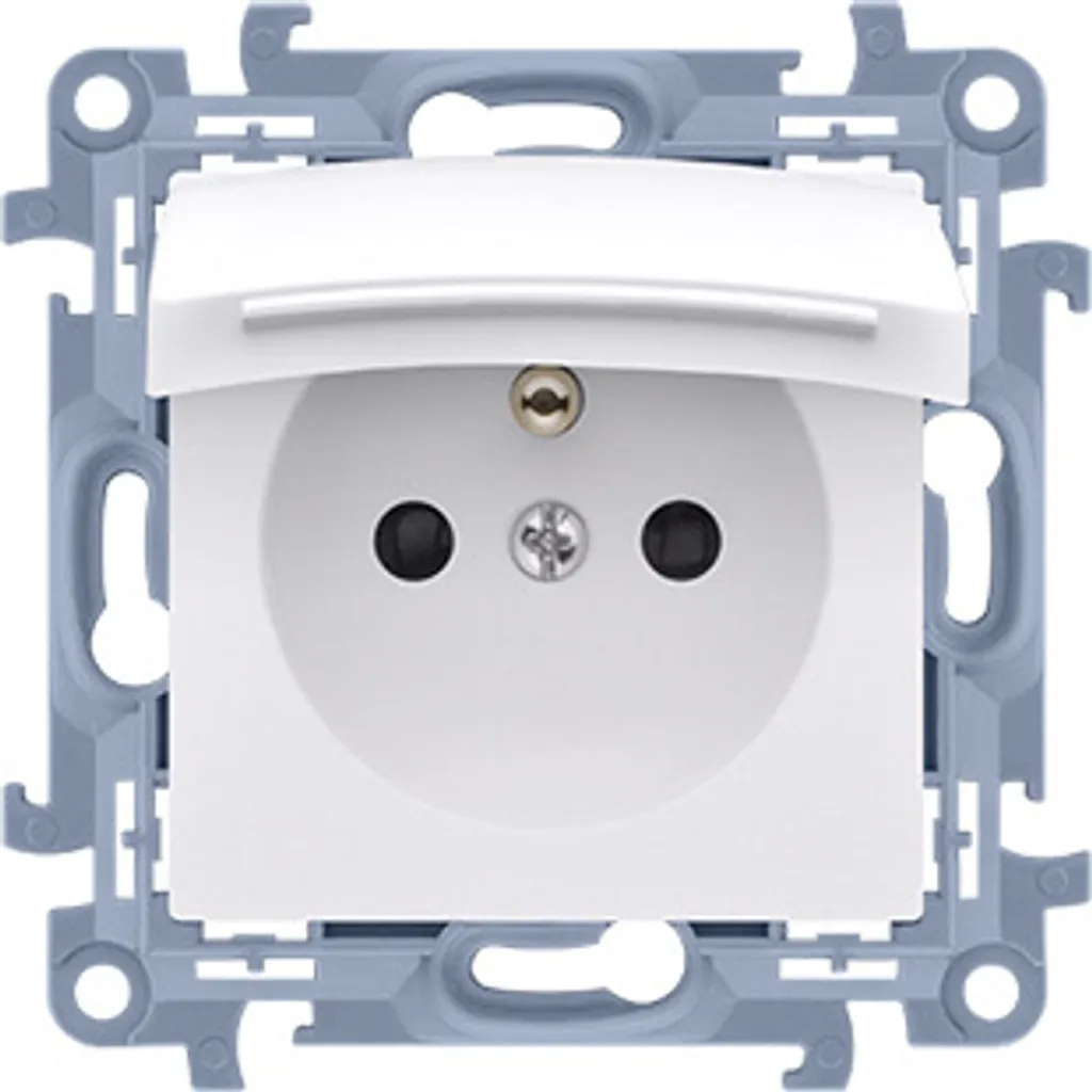 Prise individuelle Contact-Simon IP44 blanc 16A avec clapet CGZ1BU.01/11