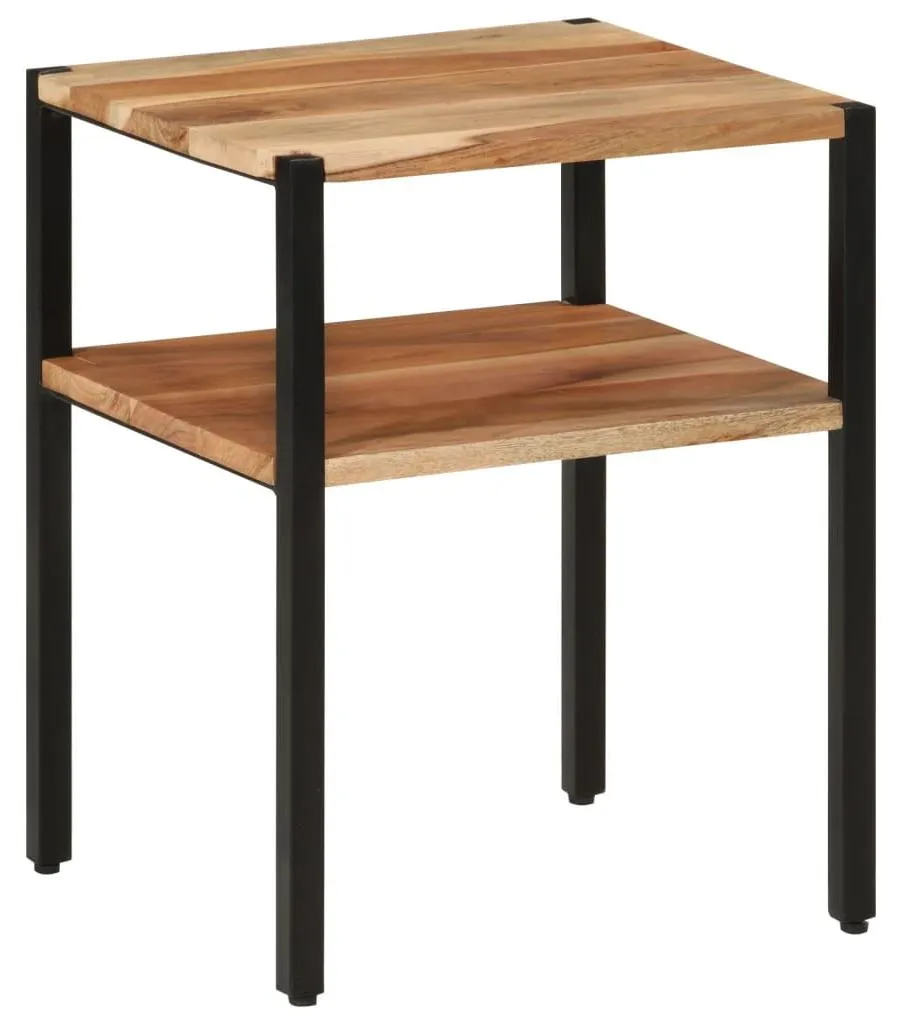 Table d'appoint stable en acacia et fer pour éviter les encombrements