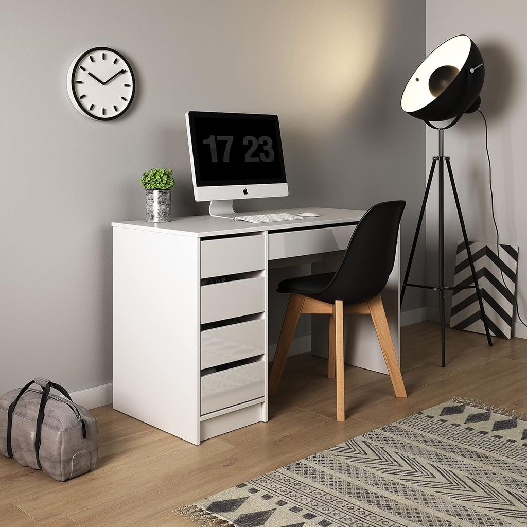 KEF Schreibtisch Ada – Schminktisch– Universell – 120x75x55 cm – Für Büro– Home Office– Für Schlafzimmer und Arbeitszimmer– Lamini...