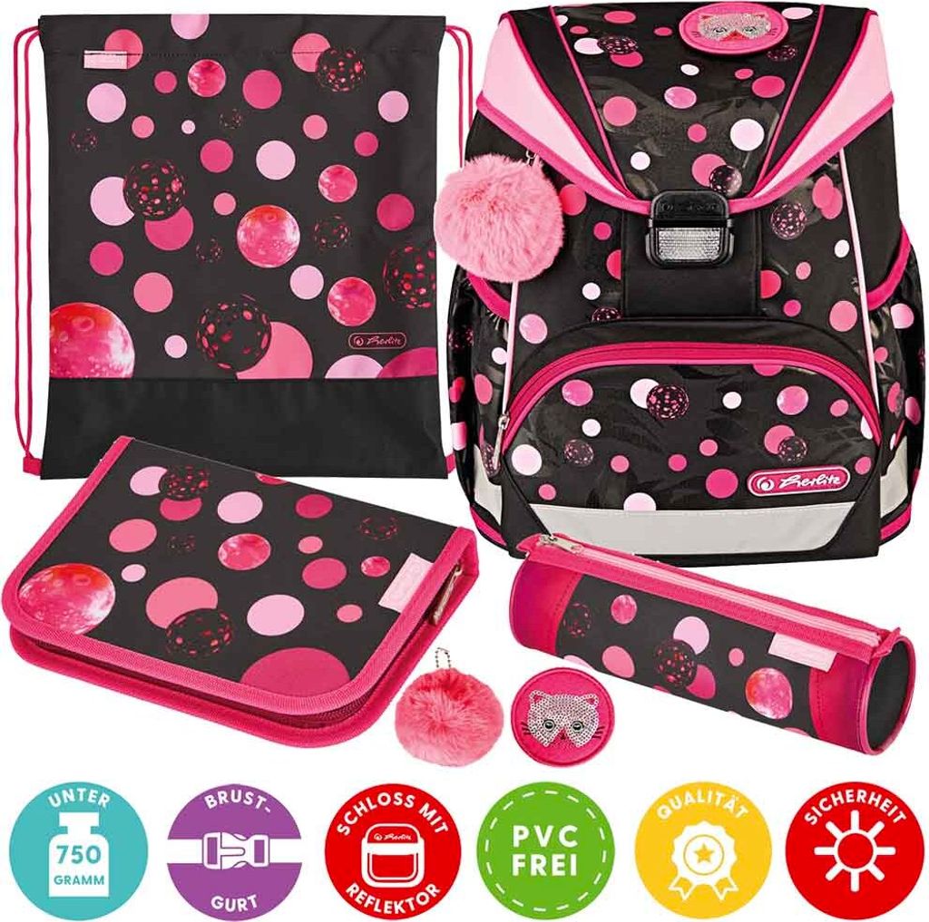 herlitz Schulranzen UltraLight Plus "Cats & Dots" Produktbild 4