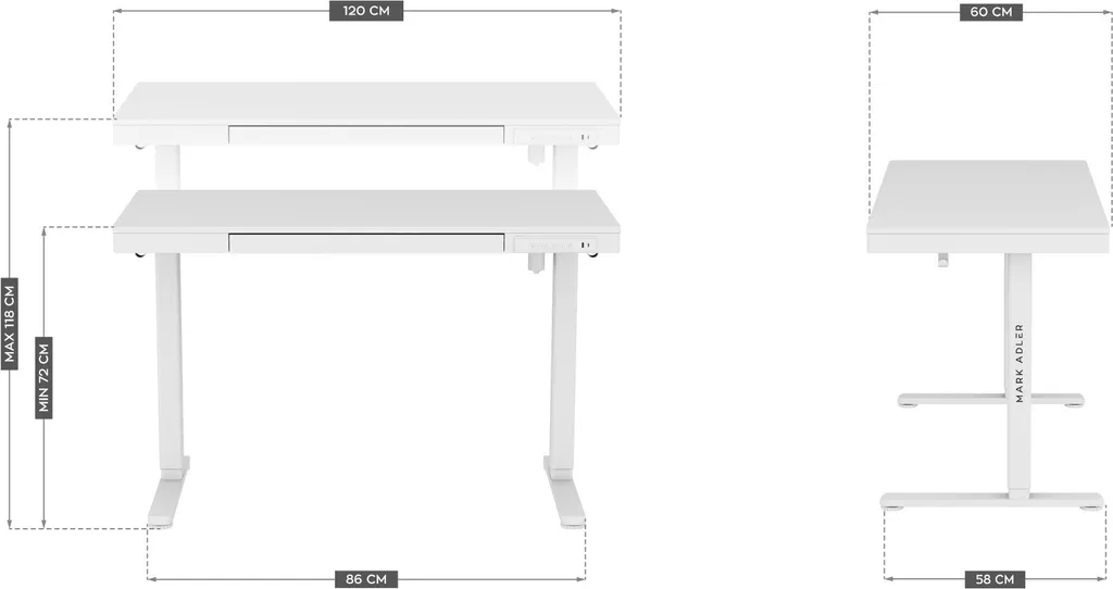 Table de jeu électrique ergonomique blanche - Idéale Setup Gaming - 9