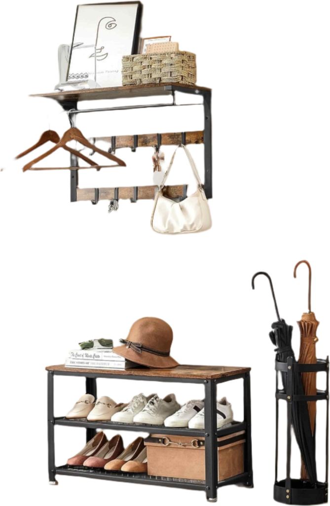 Schönheitsschrank-Wandregal - 3-Ebenen-Aufbewahrung - Vintage-Design - 30x73x45cm - 30x65x42cm