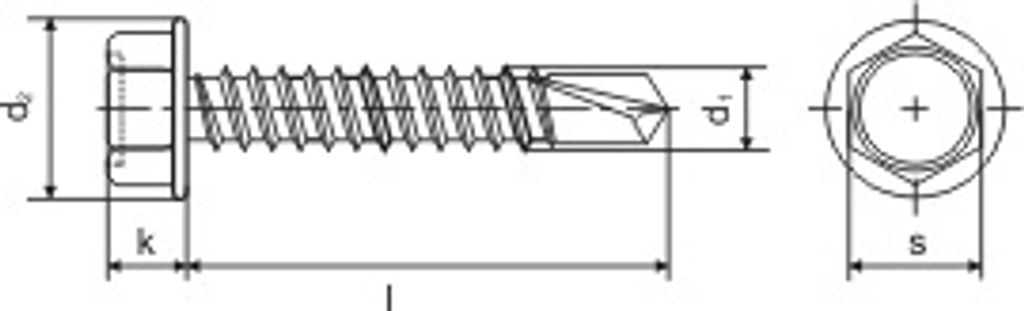 Vite autoperforante DIN 7504 K 6,3 x 50 ZB - testa Immagine del prodotto 