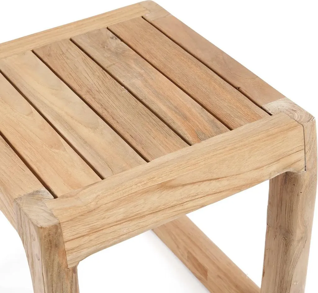 Tabouret d'extérieur pour bar de piscine et cuisine d'été - Blanc mat - 4
