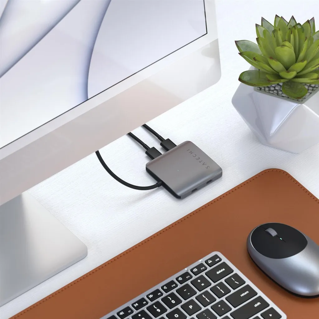 Satechi - Hub USB-C a 4 porte - Adattatore Quad USB-C Grigio scuro - 10