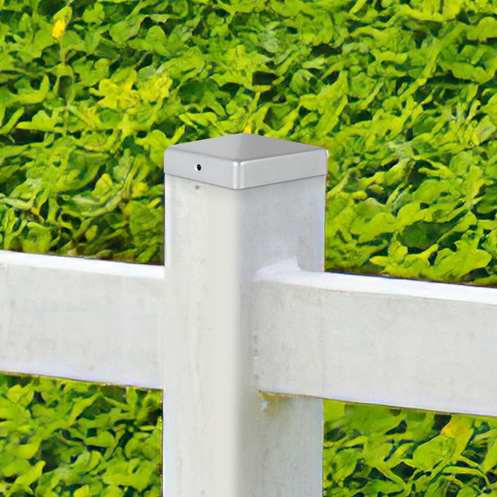 Jopassy 10x Pfostenkappen Zaunkappen Zaunkappe Pfostenabdeckkappe Abdeckkappe Silber 91mm