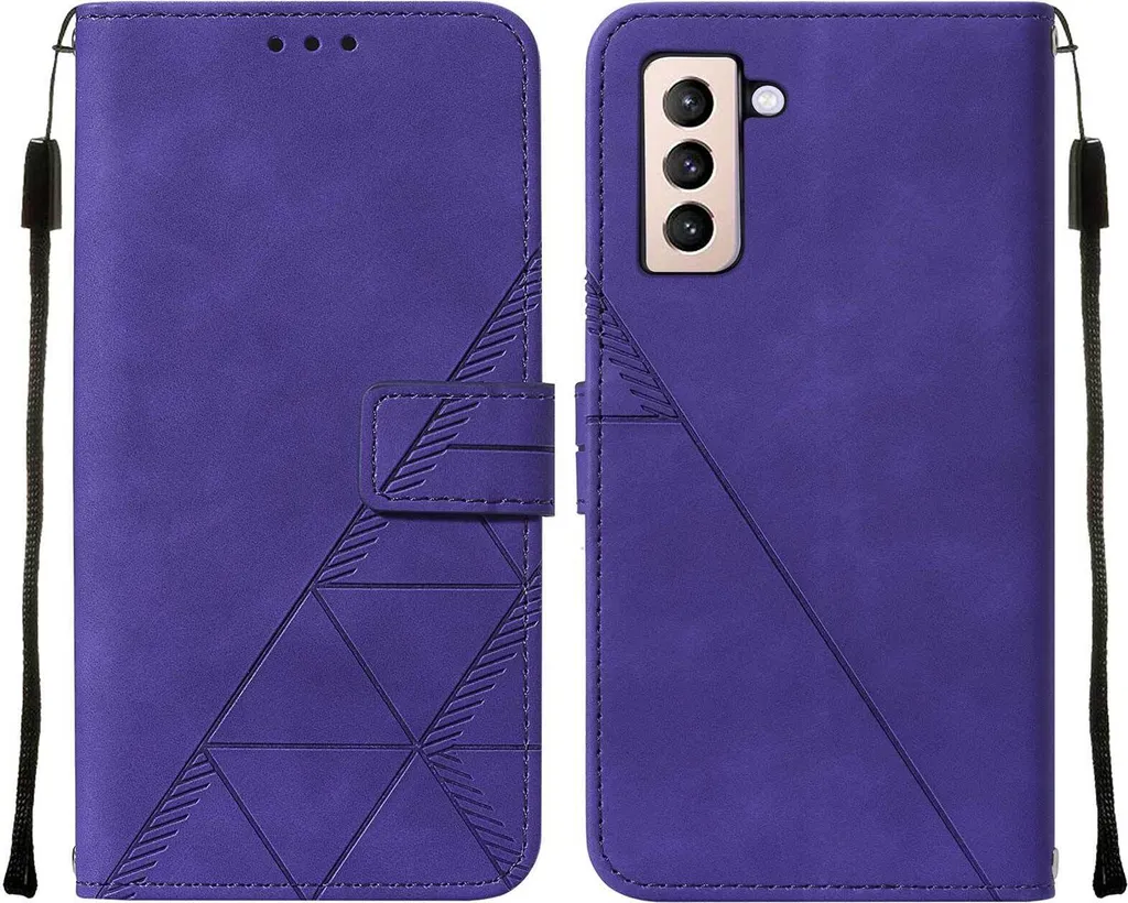Samsung S21 Plus Case Viola Goffrato - Wallet Flip per Look Iconico
