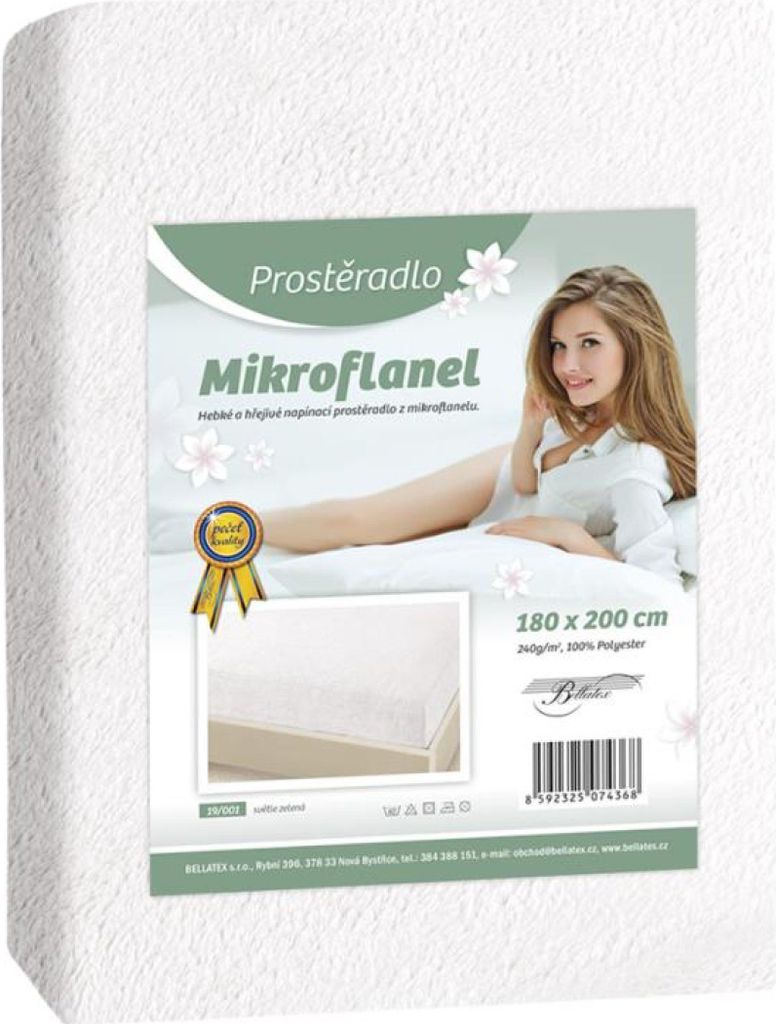 Bettlaken Mikroflanell - Weiß - 180x200