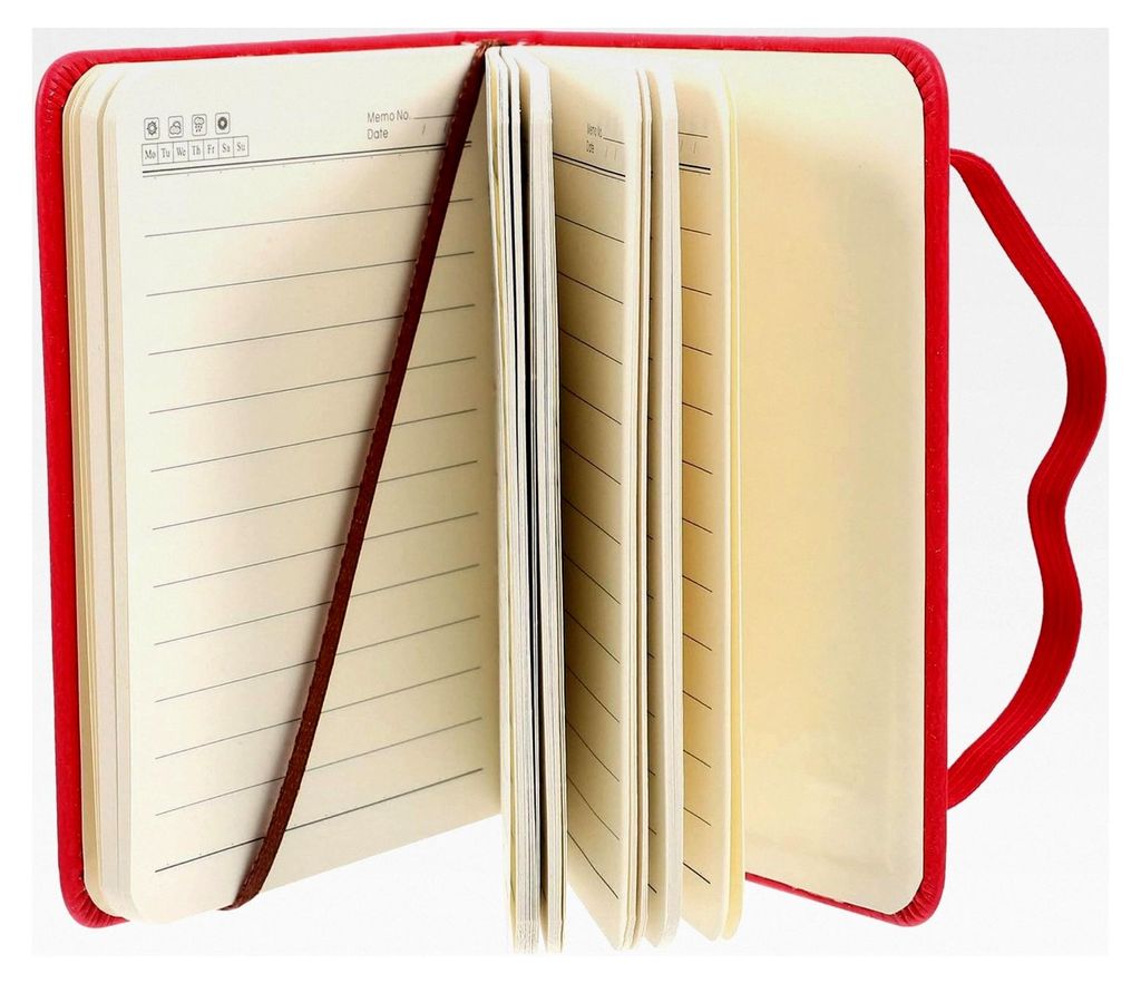 Taschennotizbuch A7 Rot - Handliches Notizbuch mit PolyurethanEinband für Büro, Schule und Zuhause