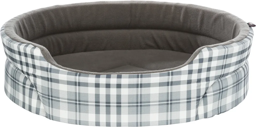 Corbeille Chien Lucky Trixie Plaid - Lit Moelleux Design Beige et Gris