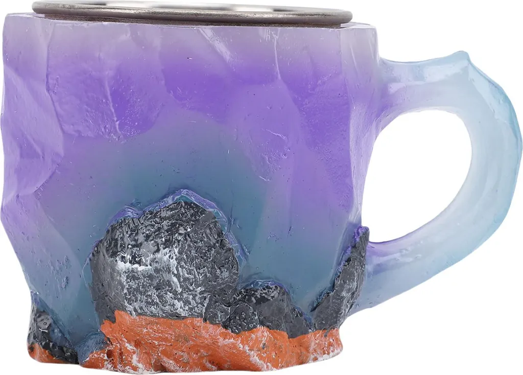 Tazza Caffè Vetro Trasparente con Impugnatura Viola Mineral Style