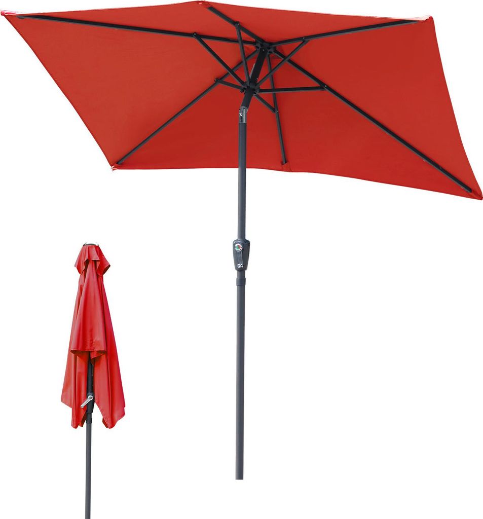 Faziango Sonnenschirm 2 × 3 m modular – Zusammensetzbarer Gartenschirm, wetterfest, rot