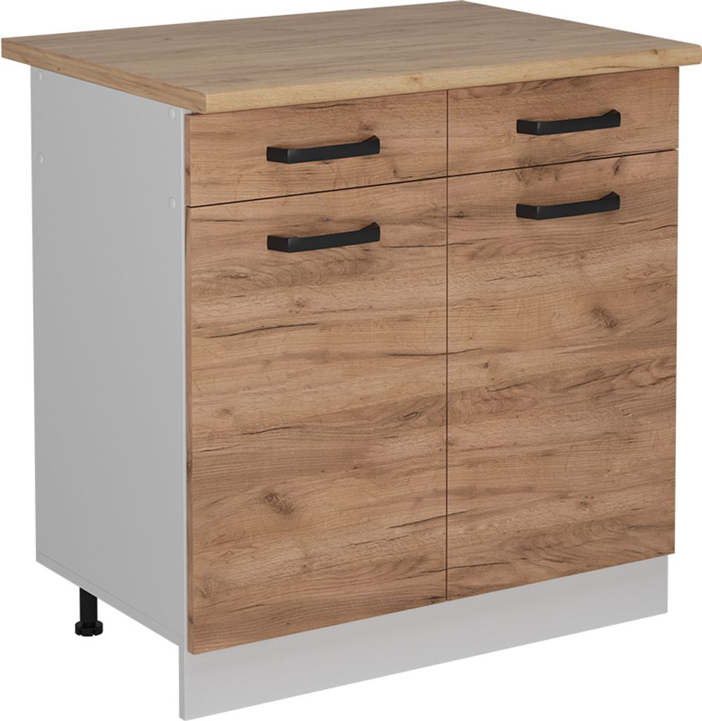Küchenunterschrank Vicco R-Line Goldkraft Eiche 80 cm AP Eiche, Model 52295
