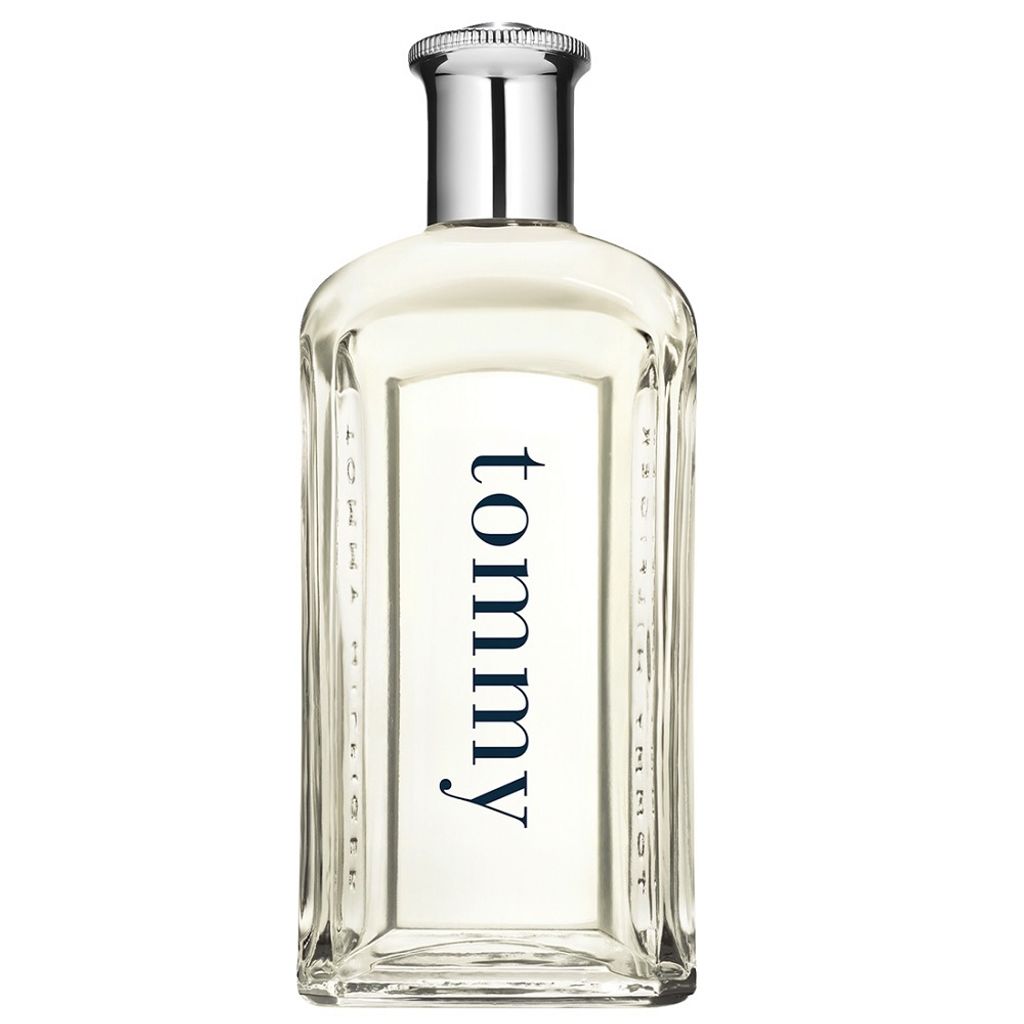 A clear, front-facing studio shot of a bottle of Tommy Hilfiger Tommy Eau de Toilette.